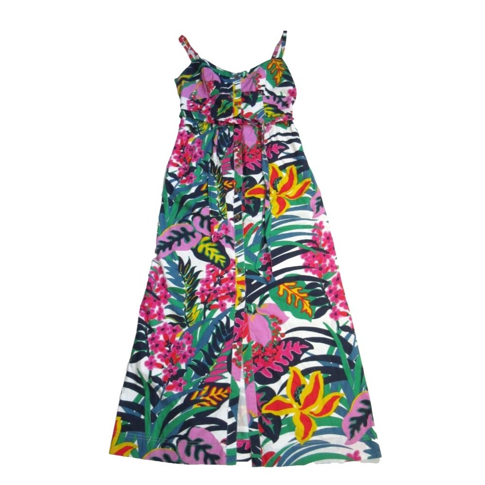 J. Crew Tropical Floral Maxi Dress - Pink, Yellow, Green - Picture 5 of 14
